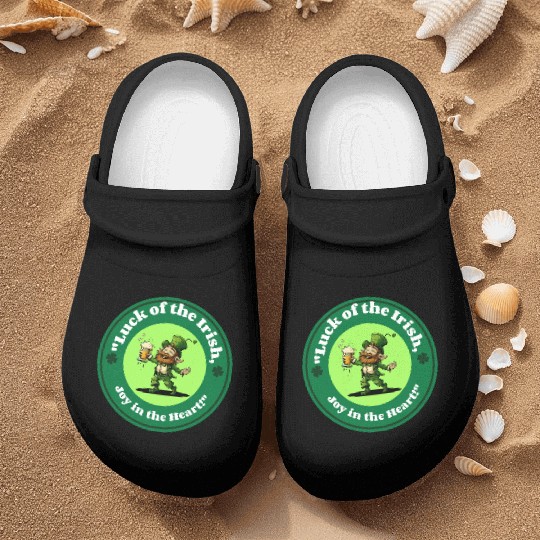 luck of the irish joy in the heart Nurse Clogs
