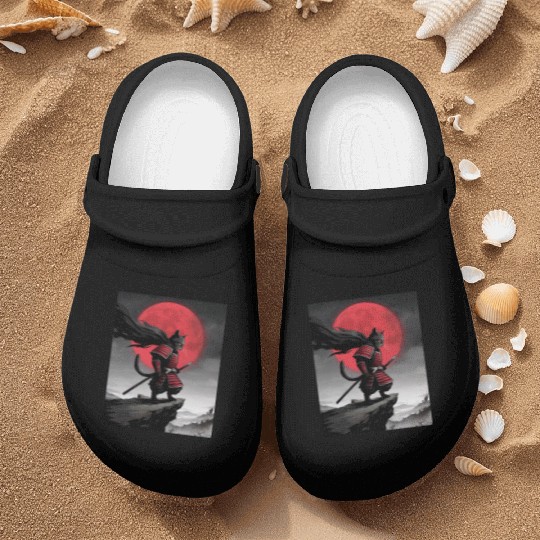 Japanese Cat Samurai Cat Nurse Clogs