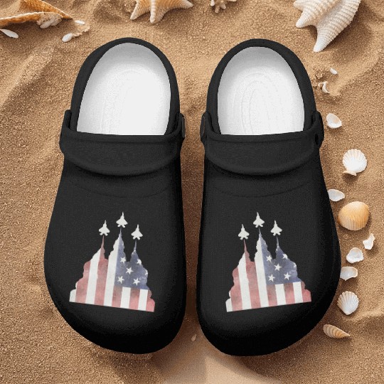 Patriotic Flyby F-22 Raptor Nurse Clogs