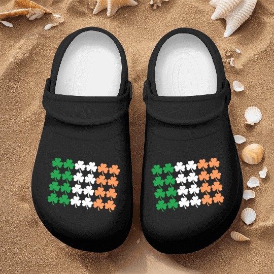 Ireland Shamrock Flag Nurse Clogs