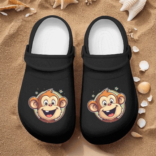 Cute Cartoon Monkey Face Nurse Clogs