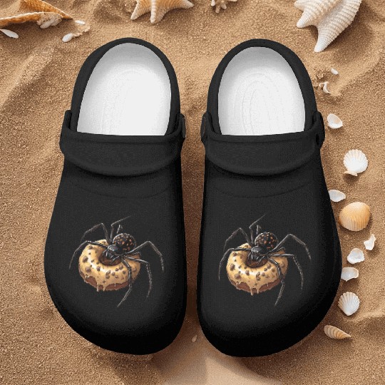 Donut Spider Funny Creative Motif Nurse Clogs