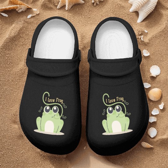 i love frog Nurse Clogs
