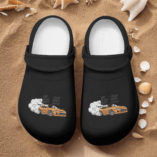 Eat Sleep Drift Repeat Nurse Clogs – Neon JDM Car Raci