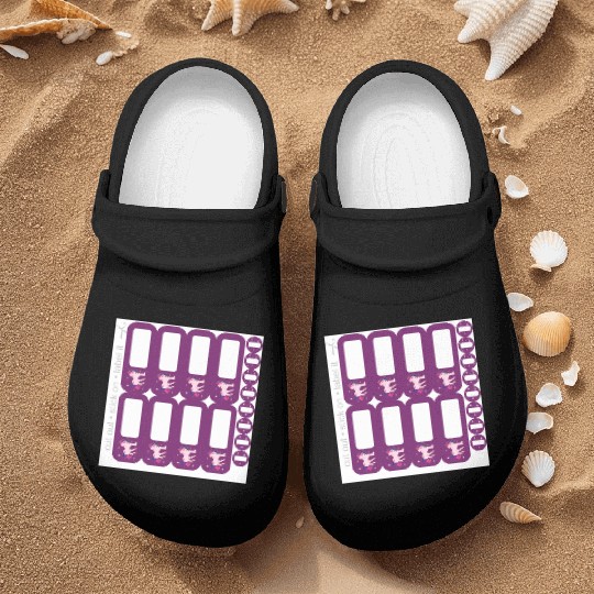 DIY School Sticker - Fantasy Unicorn Purple - 16 Nurse Clogs