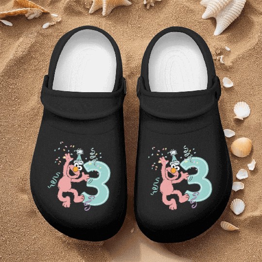 Sesame Street Birthday Design With Elmo 3 Years Nurse Clogs