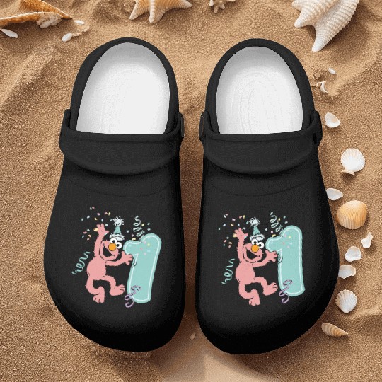 Sesame Street Birthday Design With Elmo One Year Nurse Clogs