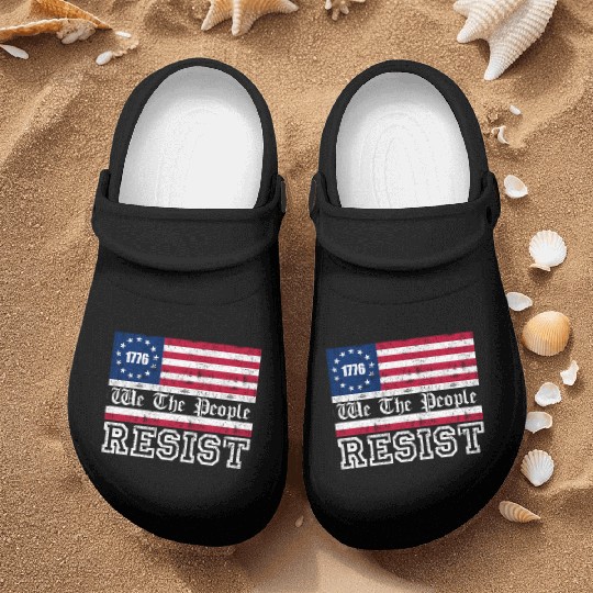 1776 Resist Trump Protest Anti Political US Fla Nurse Clogs