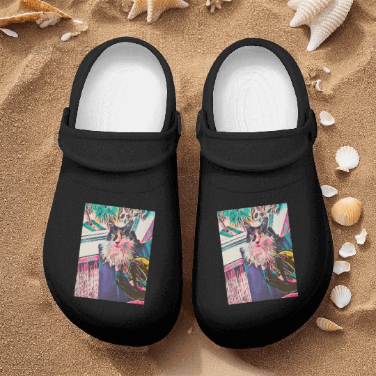 Tropical Funky Cat Nurse Clogs