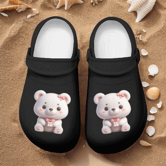 Sweet Teddy Bear and Gift Box Nurse Clogs