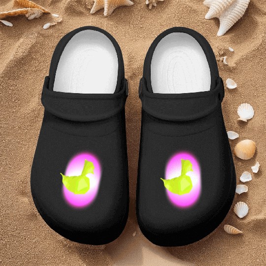 Duck Nurse Clogs, Neon, Fun Nurse Clogs, Abstract Duckli