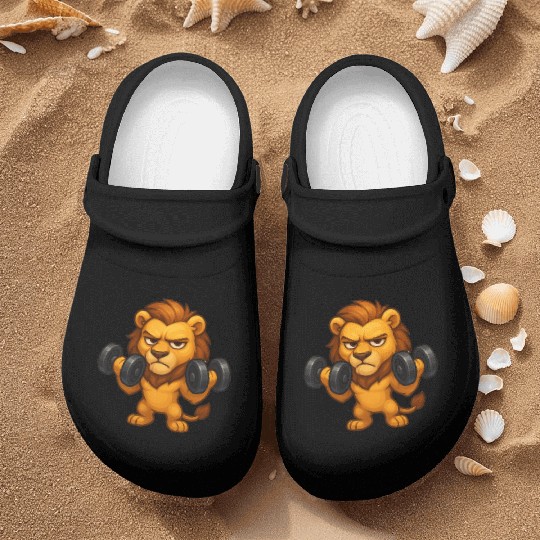 Grumpy lion fitness dumbbell biceps workout Nurse Clogs