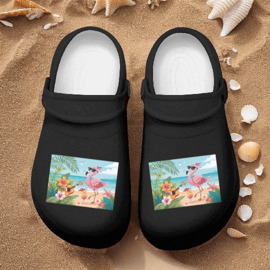 Tropical flamingo party Nurse Clogs