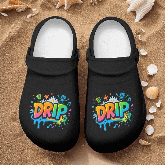 DRIP Graffiti Robot Nurse Clogs – Fun Streetwear Style