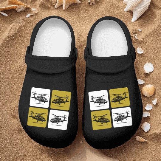 Army Helicopter - Military Fighting Helicopter Nurse Clogs