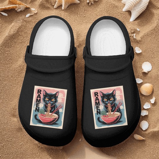 Ramen Cat Japanese Style Nurse Clogs