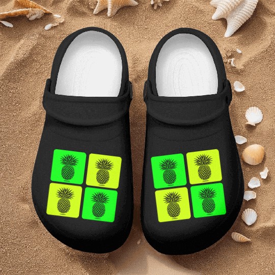 Pop Art Pineapple Nurse Clogs