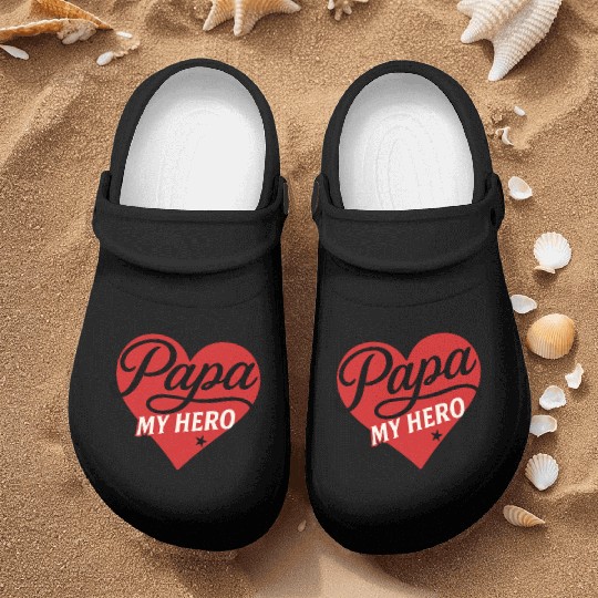 Papa My Hero - Father's Day gift - Heart Design Nurse Clogs
