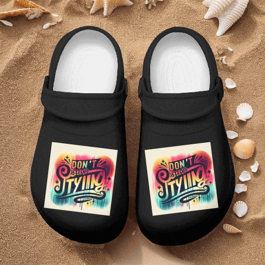 Vibrant Expressionist Typography Nurse Clogs