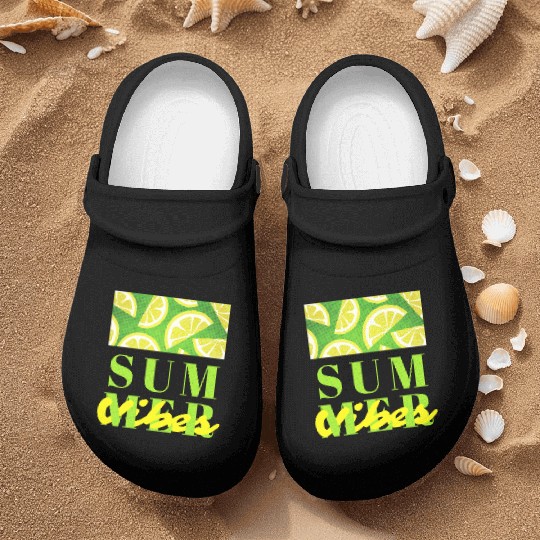 Lemon Fresh Summer Mood – Minimalist Citrus Art Nurse Clogs