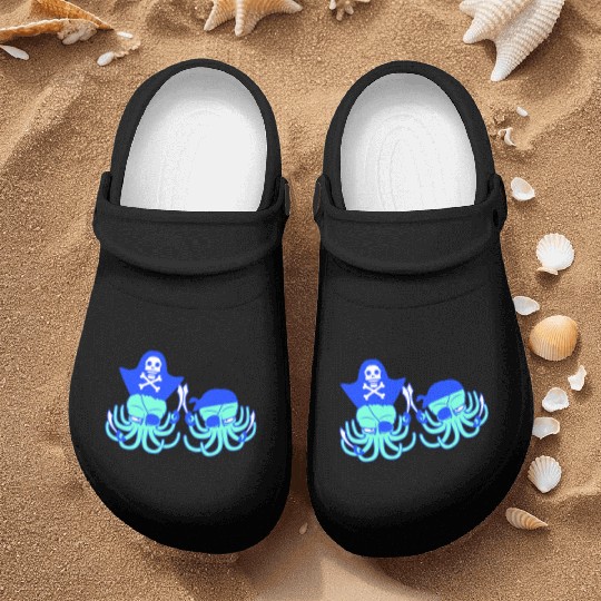 Two octopus pirate sailing crew captain privateer Nurse Clogs