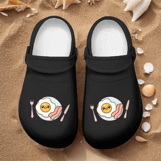 Whimsical Sunny Side Fried Egg Design Nurse Clogs