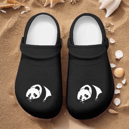 Panda I Hate Mornings Saying Nurse Clogs