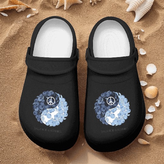 Balance & Berries – Yin Yang Blueberry Peace Desig Nurse Clogs