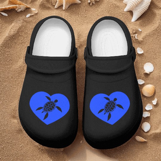 Turtle I Love Heart Symbol Logo Cute Cool Lover Nurse Clogs