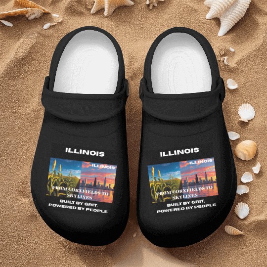 Illinois Midwest Mosaic Art Nurse Clogs