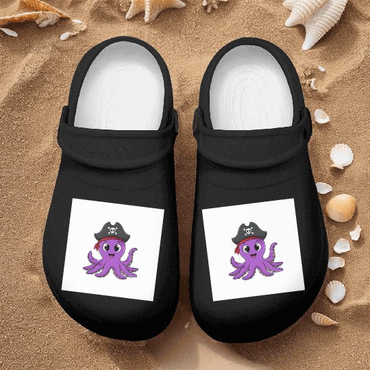 Friendly Octopus Pirate Nurse Clogs -Cute Ocean Animal
