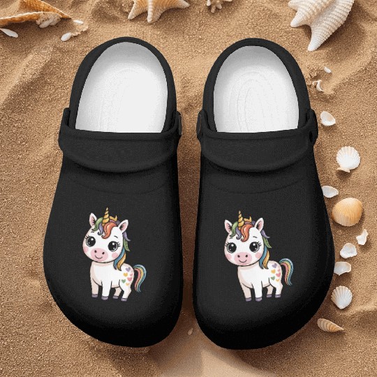 Believe in Magic – Cute Rainbow Unicorn Fantasy Nurse Clogs