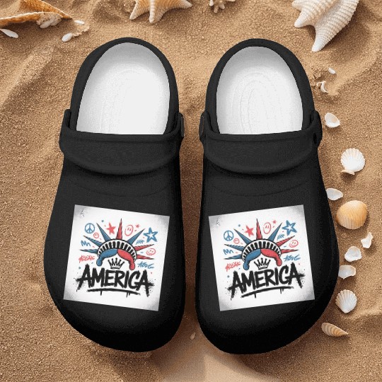 Statue of Liberty USA Graffiti Zero Limit Brand Nurse Clogs