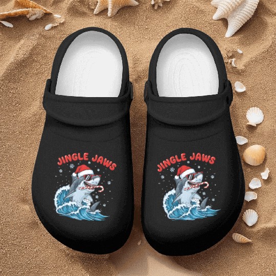 Jingle Jaws – Christmas Holiday with Bite Design Nurse Clogs