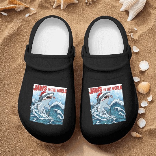 Jaws to the World – Christmastime Shark Attack Nurse Clogs