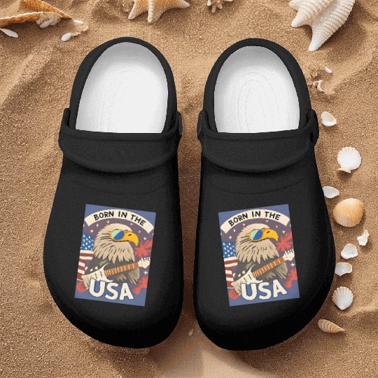 Born in the USA Bald Eagle Rock Guitar Nurse Clogs