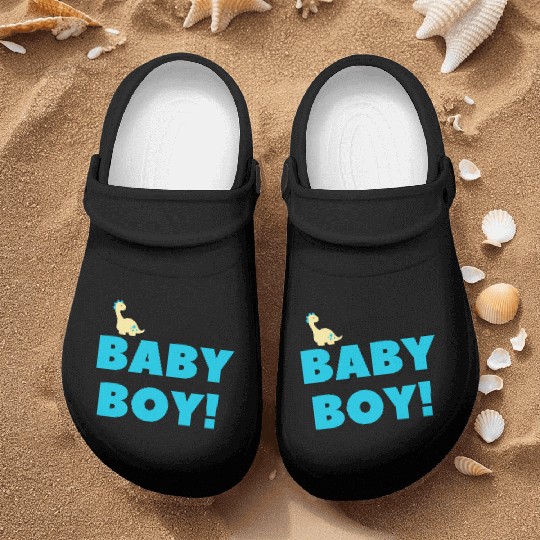 Cute Baby Boy Dinosaur – Blue Newborn Gift Design Nurse Clogs
