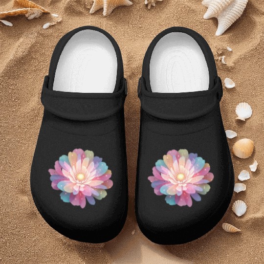 Ethereal Lotus Bloom Digital Art Nurse Clogs