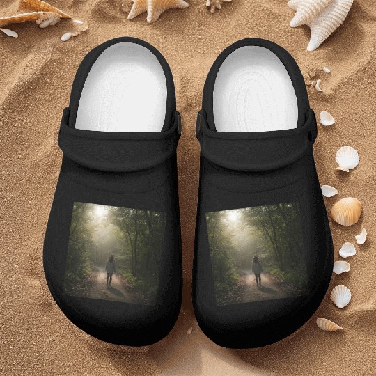 Enchanted Forest Path Illustration Nurse Clogs