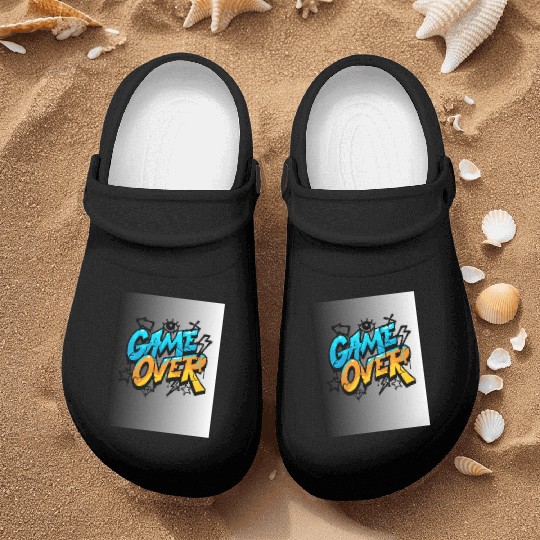 Graffiti Style Game Over Illustration Nurse Clogs