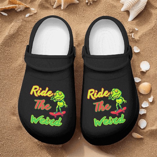 Ride the Weird, Frog, Funny, Nurse Clogs Design ,