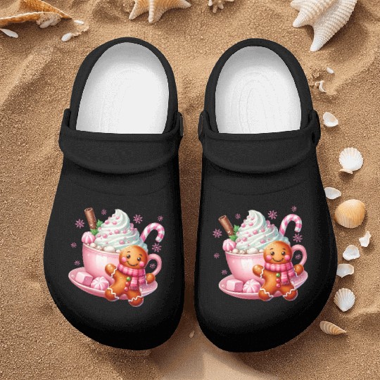 Whimsical Holiday Hot Chocolate Scene Nurse Clogs