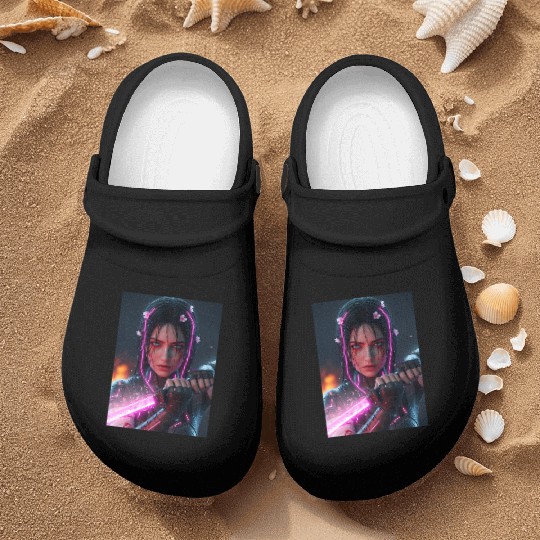 Cyberpunk Samurai Girl Nurse Clogs