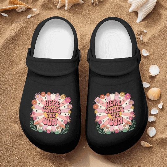 Here Comes The Sun Flowers Abstract Art Lover Nurse Clogs
