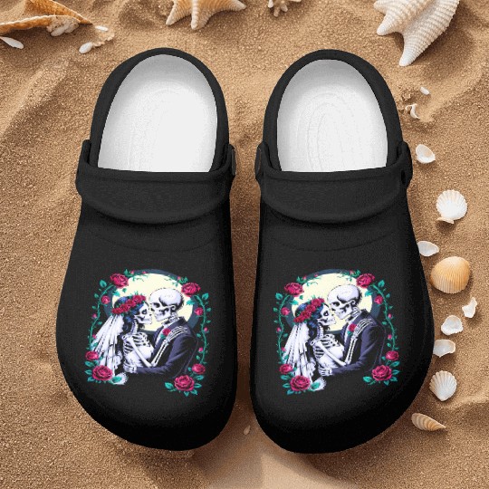 Bride and Groom Eternal Love Romantic Wedding Nurse Clogs