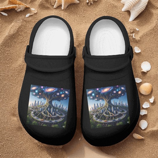 Celestial Urban Tree of the Cosmos Nurse Clogs