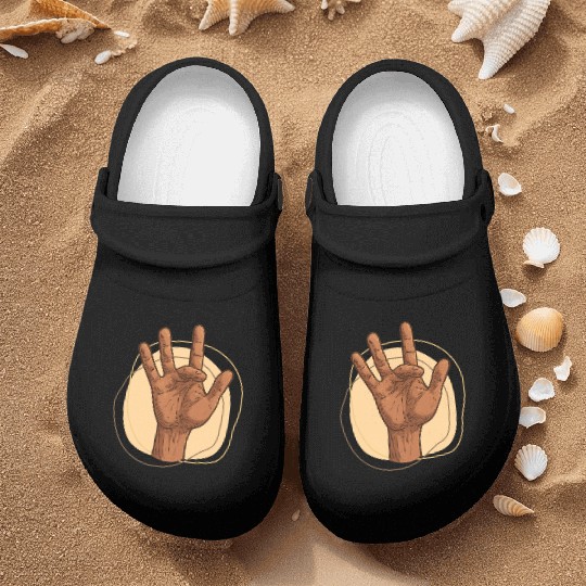 Middle Finger Hand Sign Gesture Illustration Nurse Clogs