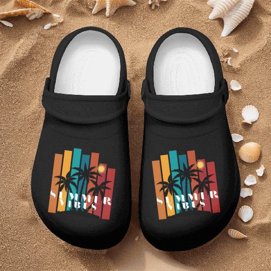 Tropical Sunset Summer Vibes Design Nurse Clogs