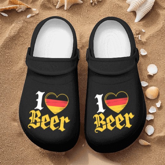 I Love Beer German Bier Funny Germany Flag Nurse Clogs