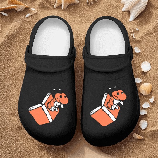 Bookworm Caterpillar Nerd Book Hole Geek Worm Read Nurse Clogs